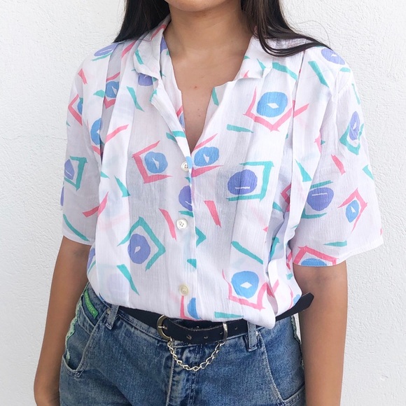 80s button up shirts womens Clearance